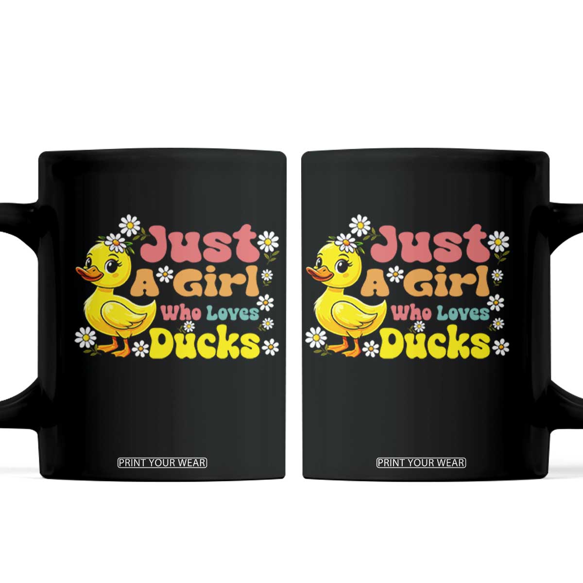 Duck Lover Gift Coffee Mug Just A Girl Who Loves Ducks TS12 Black Print Your Wear