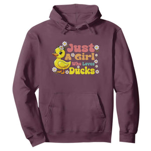 Duck Lover Gift Hoodie Just A Girl Who Loves Ducks TS12 Maroon Print Your Wear