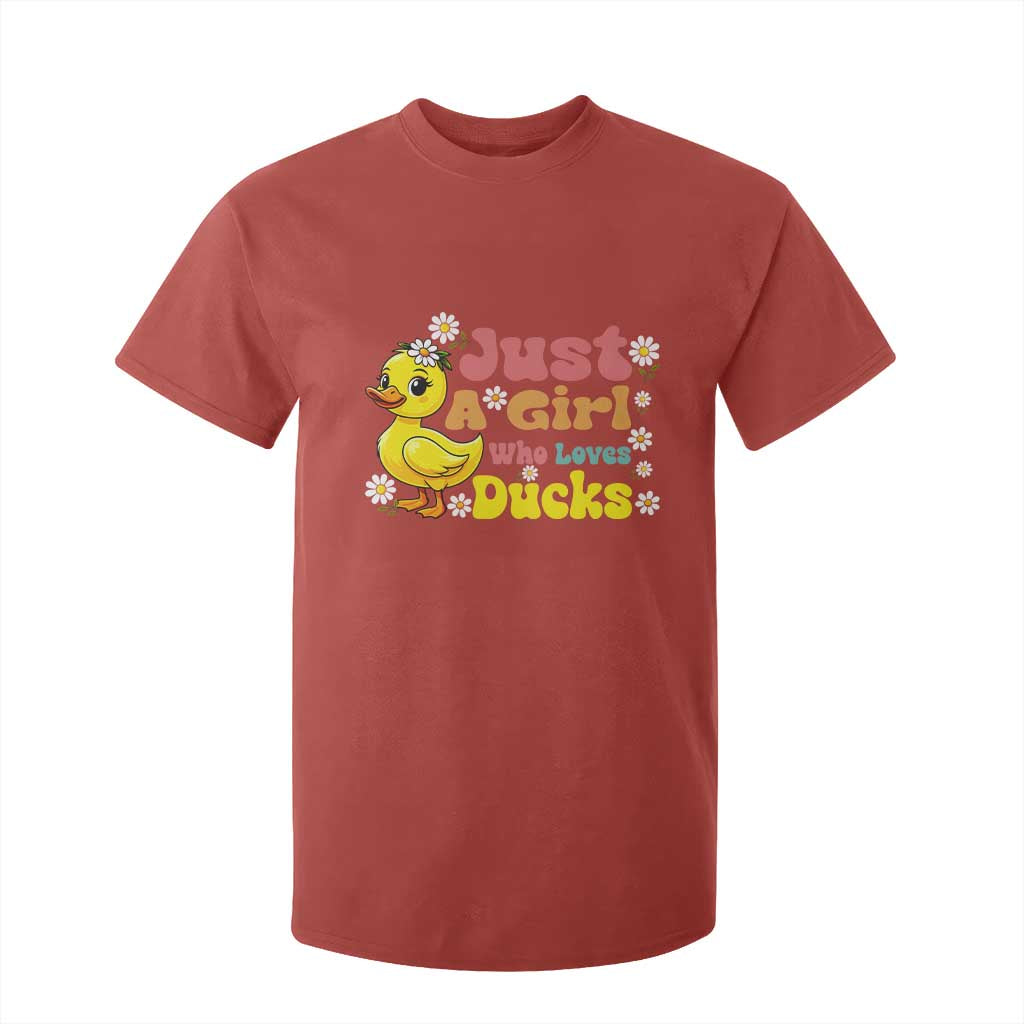 Duck Lover Gift T Shirt For Kid Just A Girl Who Loves Ducks TS12 Red Print Your Wear