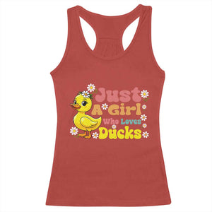 Duck Lover Gift Racerback Tank Top Just A Girl Who Loves Ducks TS12 Red Print Your Wear