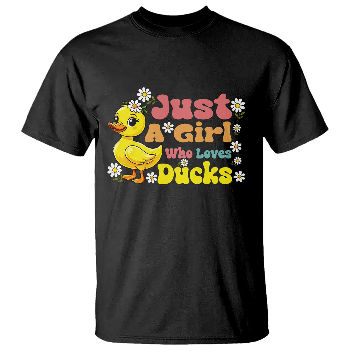 Duck Lover Gift T Shirt Just A Girl Who Loves Ducks TS12 Black Print Your Wear