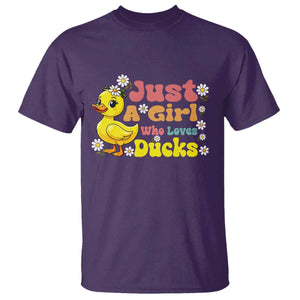 Duck Lover Gift T Shirt Just A Girl Who Loves Ducks TS12 Purple Print Your Wear