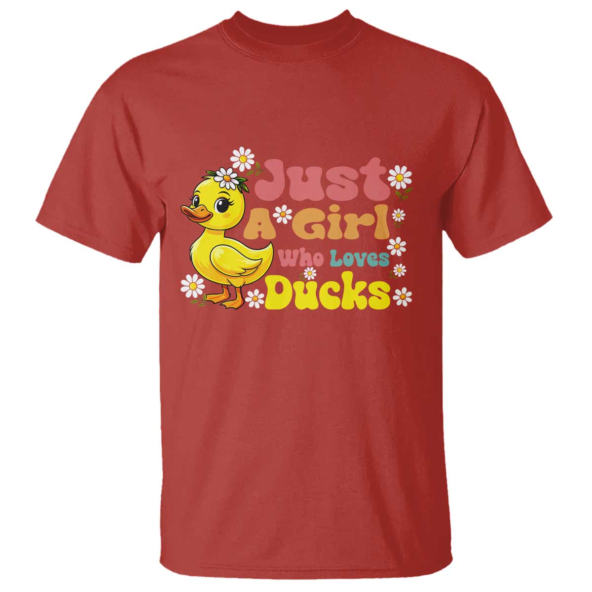 Duck Lover Gift T Shirt Just A Girl Who Loves Ducks TS12 Red Print Your Wear