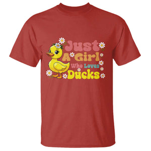 Duck Lover Gift T Shirt Just A Girl Who Loves Ducks TS12 Red Print Your Wear