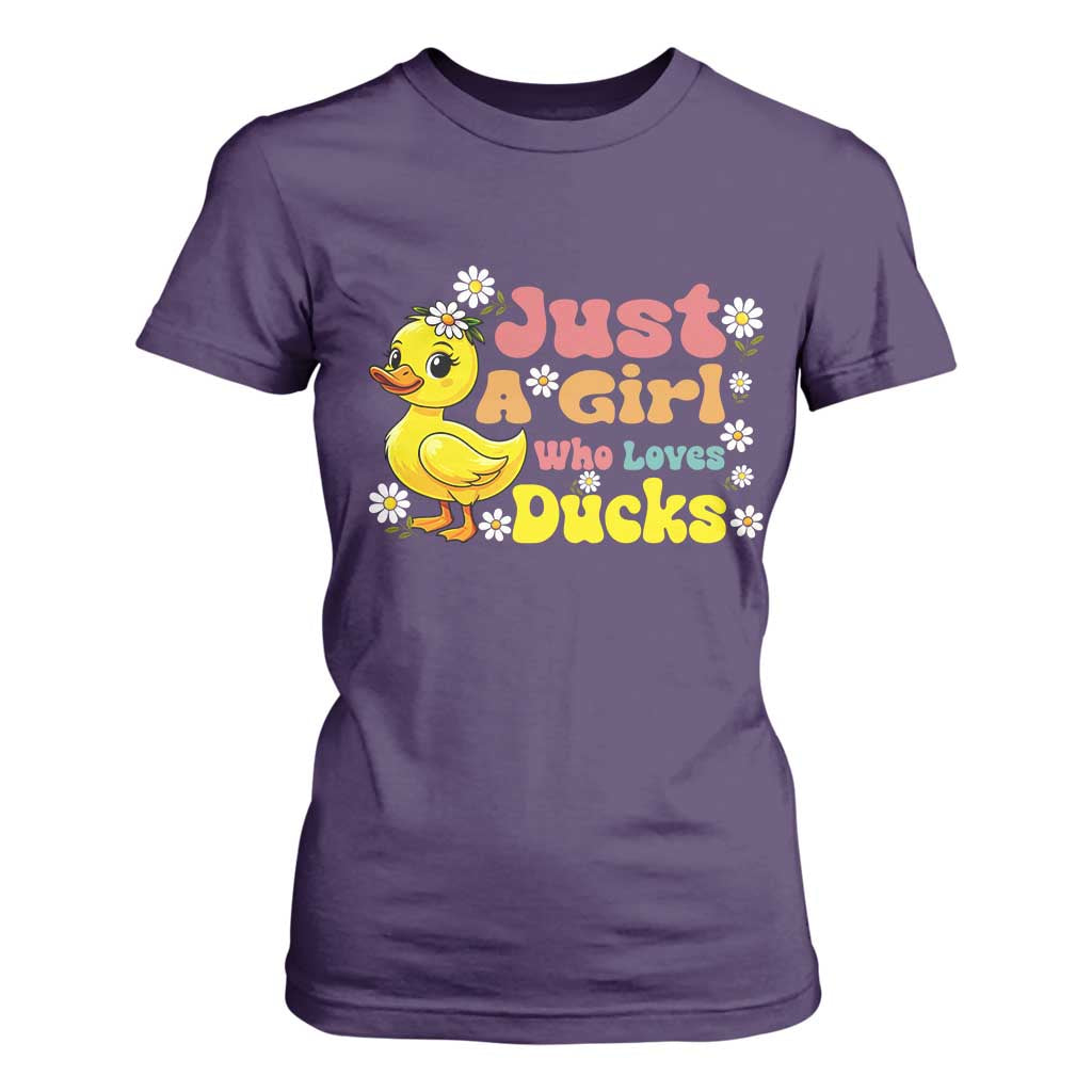 Duck Lover Gift T Shirt For Women Just A Girl Who Loves Ducks TS12 Purple Print Your Wear