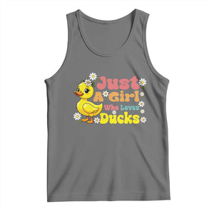 Duck Lover Gift Tank Top Just A Girl Who Loves Ducks TS12 Black Heather Print Your Wear