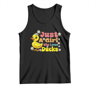 Duck Lover Gift Tank Top Just A Girl Who Loves Ducks TS12 Black Print Your Wear
