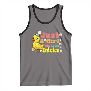 Duck Lover Gift Tank Top Just A Girl Who Loves Ducks TS12 Deep Heather Black Print Your Wear