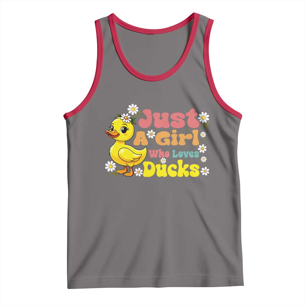 Duck Lover Gift Tank Top Just A Girl Who Loves Ducks TS12 Deep Heather Red Print Your Wear