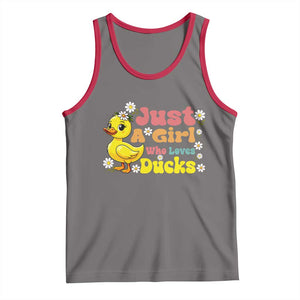 Duck Lover Gift Tank Top Just A Girl Who Loves Ducks TS12 Deep Heather Red Print Your Wear