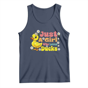 Duck Lover Gift Tank Top Just A Girl Who Loves Ducks TS12 Navy Print Your Wear