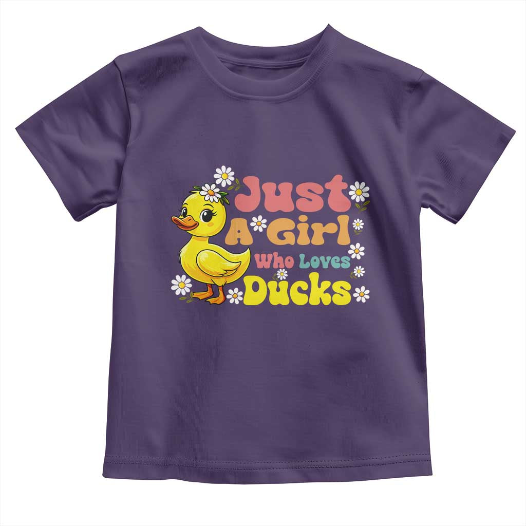 Duck Lover Gift Toddler T Shirt Just A Girl Who Loves Ducks TS12 Purple Print Your Wear