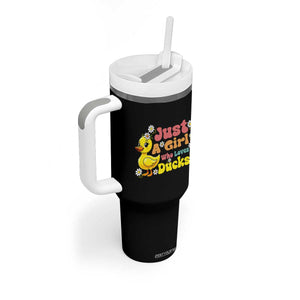 Duck Lover Gift Tumbler With Handle Just A Girl Who Loves Ducks TS12 Print Your Wear