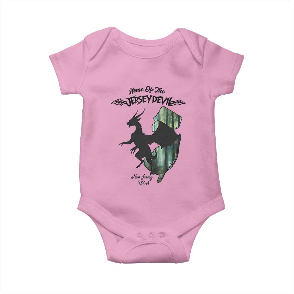 Home Of The Jersey Devil Baby Onesie Cryptid Gift TS12 Light Pink Print Your Wear