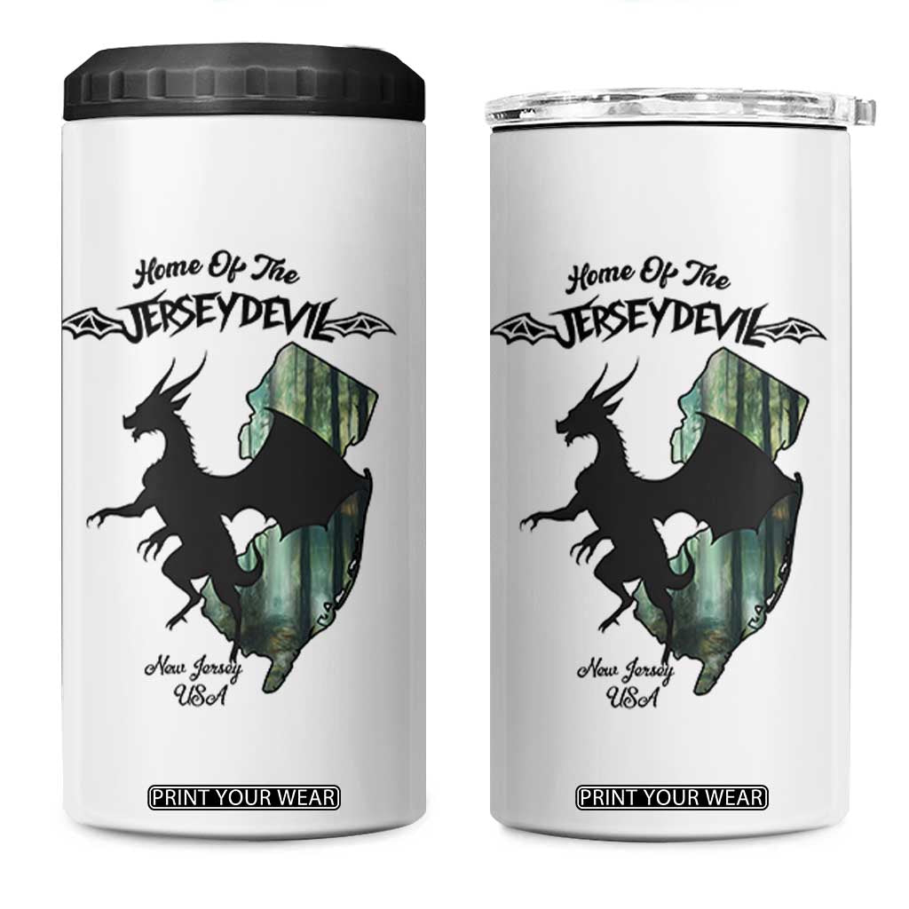 Home Of The Jersey Devil 4 in 1 Can Cooler Tumbler Cryptid Gift TS12 One Size: 16 oz White Print Your Wear
