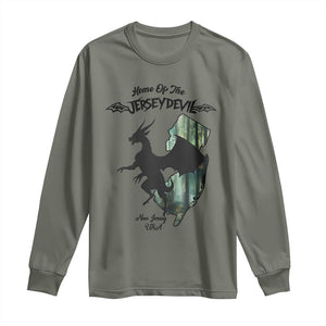 Home Of The Jersey Devil Long Sleeve Shirt Cryptid Gift TS12 Military Green Print Your Wear