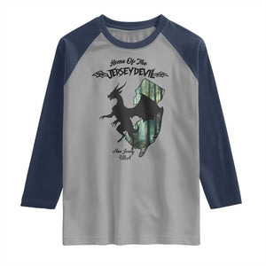 Home Of The Jersey Devil Raglan Shirt Cryptid Gift TS12 Sport Gray Navy Print Your Wear