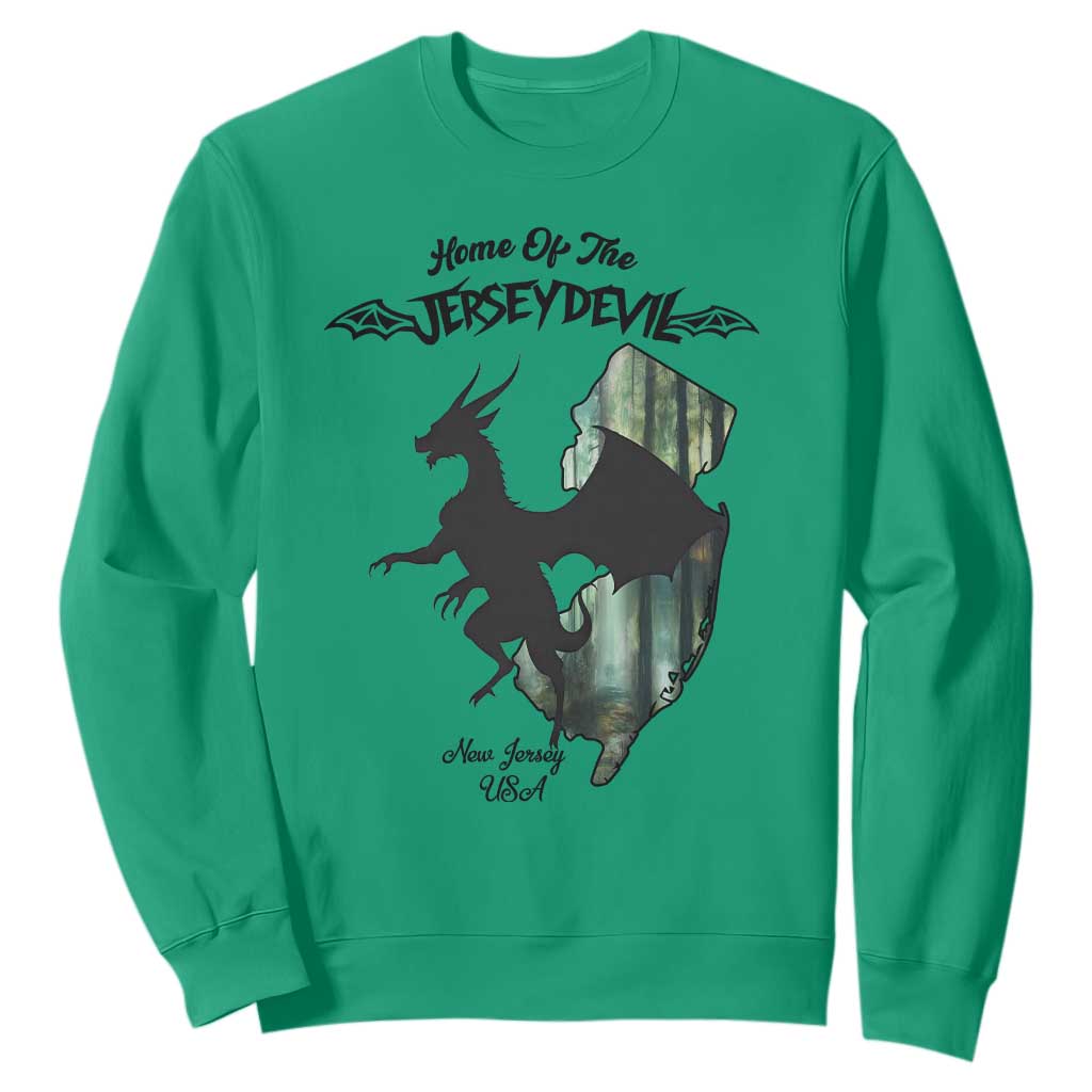 Home Of The Jersey Devil Sweatshirt Cryptid Gift TS12 Irish Green Print Your Wear