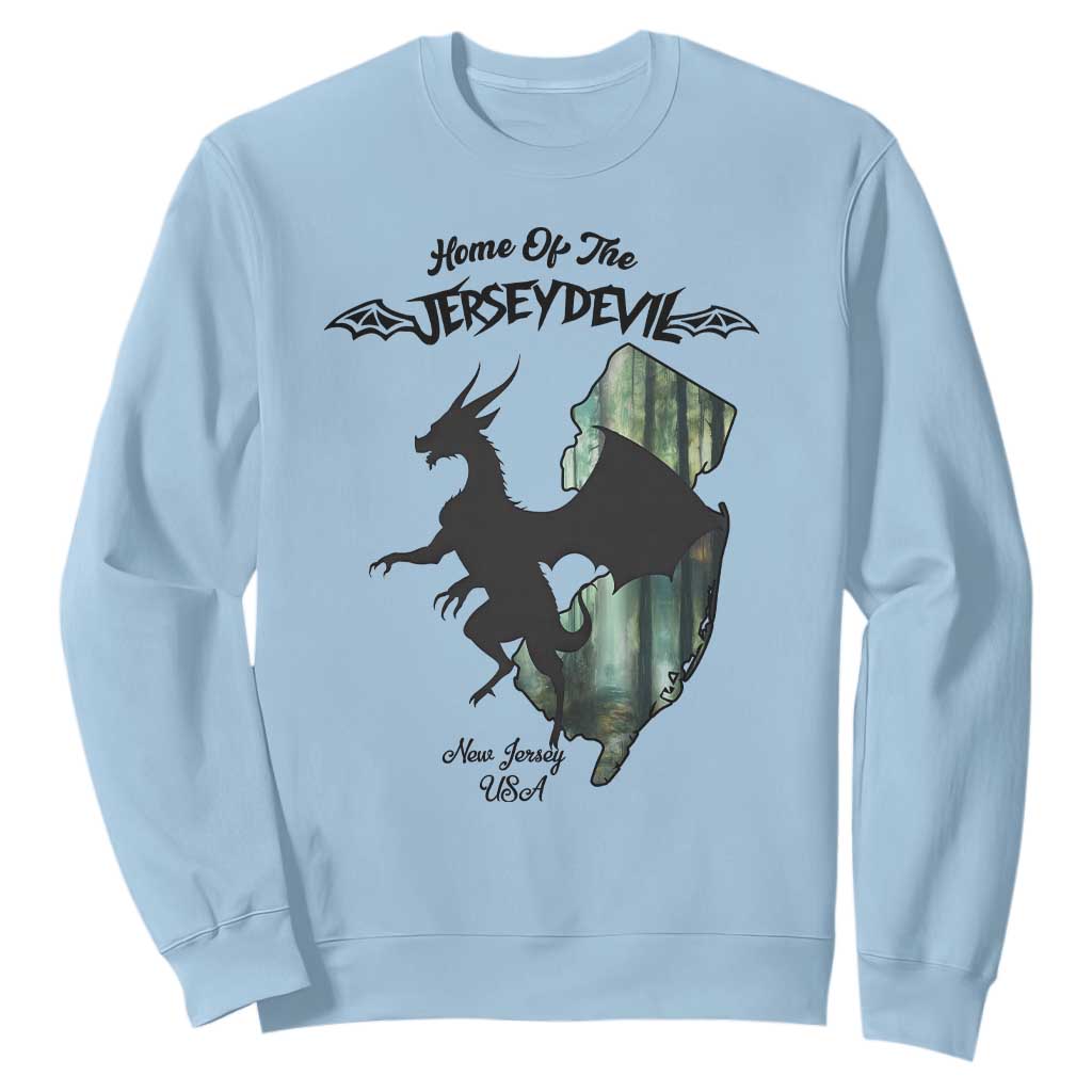 Home Of The Jersey Devil Sweatshirt Cryptid Gift TS12 Light Blue Print Your Wear