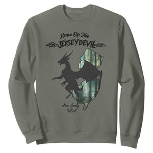 Home Of The Jersey Devil Sweatshirt Cryptid Gift TS12 Military Green Print Your Wear