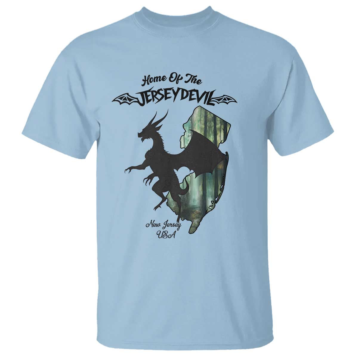 Home Of The Jersey Devil T Shirt Cryptid Gift TS12 Light Blue Print Your Wear