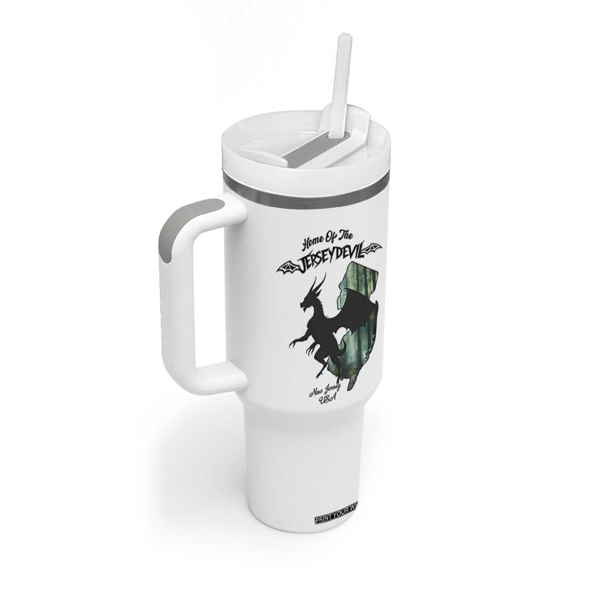 Home Of The Jersey Devil Tumbler With Handle Cryptid Gift TS12 Print Your Wear