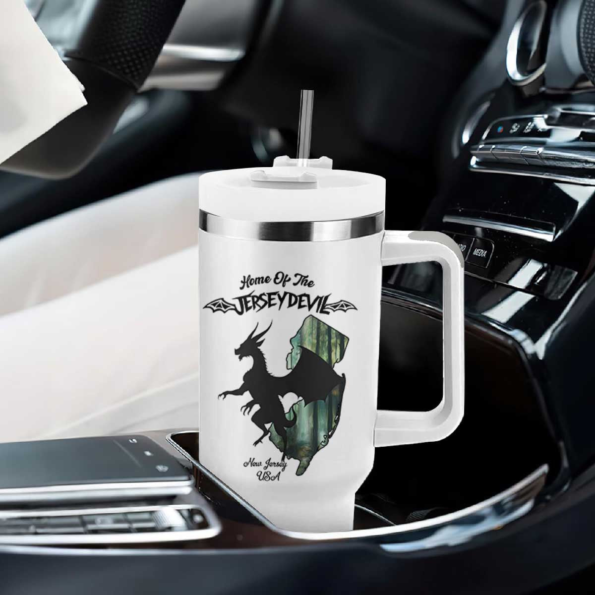 Home Of The Jersey Devil Tumbler With Handle Cryptid Gift TS12 Print Your Wear