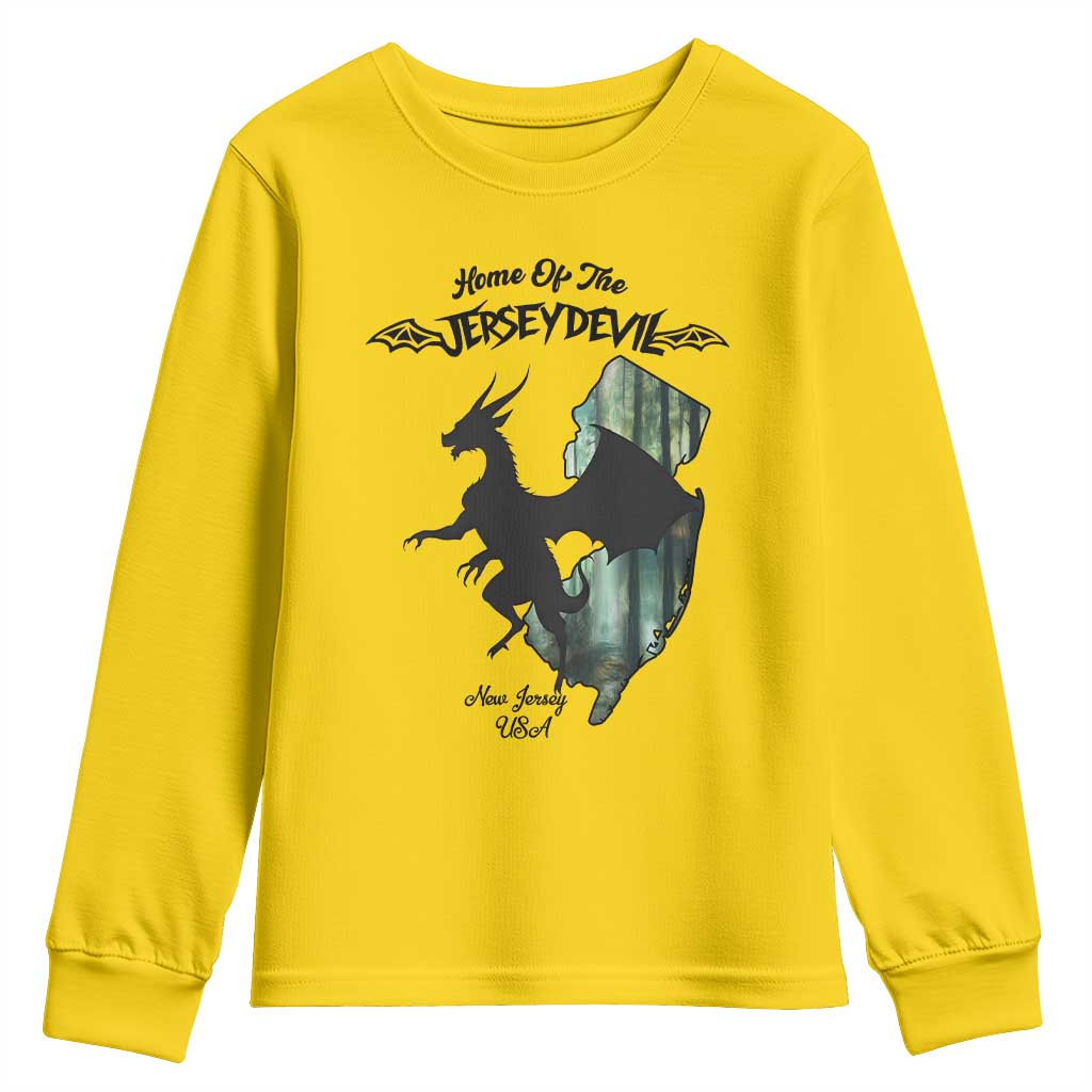 Home Of The Jersey Devil Youth Sweatshirt Cryptid Gift TS12 Daisy Print Your Wear