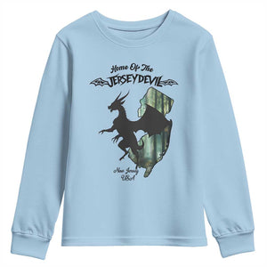 Home Of The Jersey Devil Youth Sweatshirt Cryptid Gift TS12 Light Blue Print Your Wear
