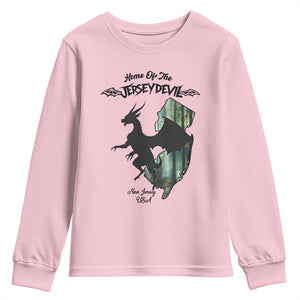 Home Of The Jersey Devil Youth Sweatshirt Cryptid Gift TS12 Light Pink Print Your Wear