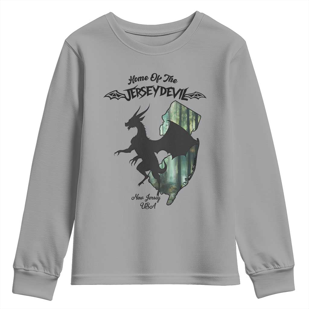 Home Of The Jersey Devil Youth Sweatshirt Cryptid Gift TS12 Sport Gray Print Your Wear