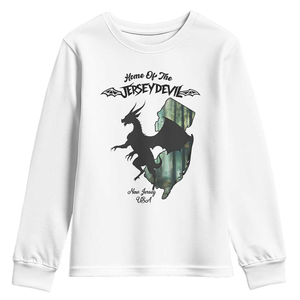 Home Of The Jersey Devil Youth Sweatshirt Cryptid Gift TS12 White Print Your Wear