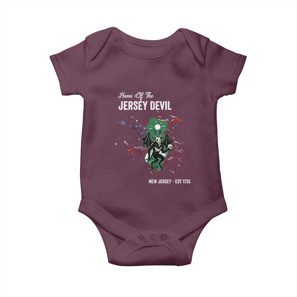 Jersey Devil Baby Onesie Home Of New Jersey Est 1735 Cryptid Gift TS12 Maroon Print Your Wear