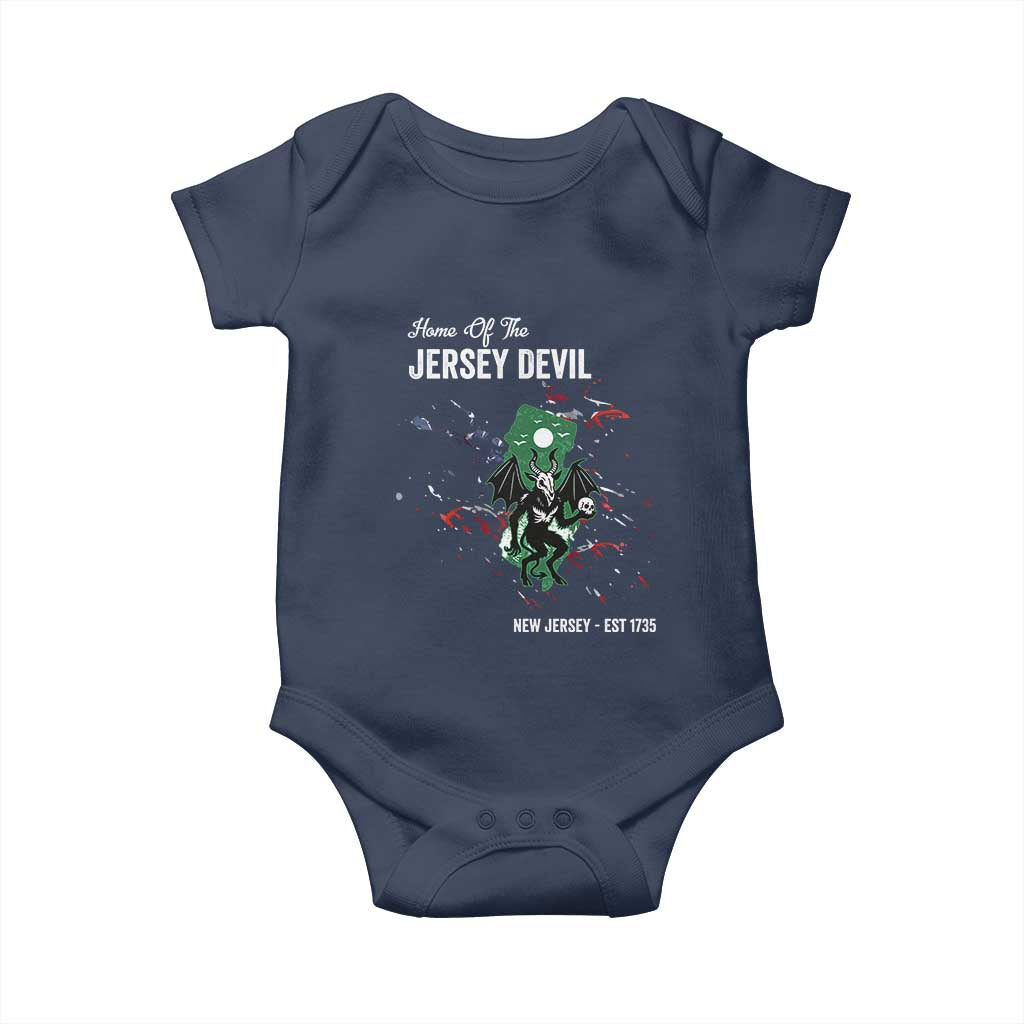 Jersey Devil Baby Onesie Home Of New Jersey Est 1735 Cryptid Gift TS12 Navy Print Your Wear