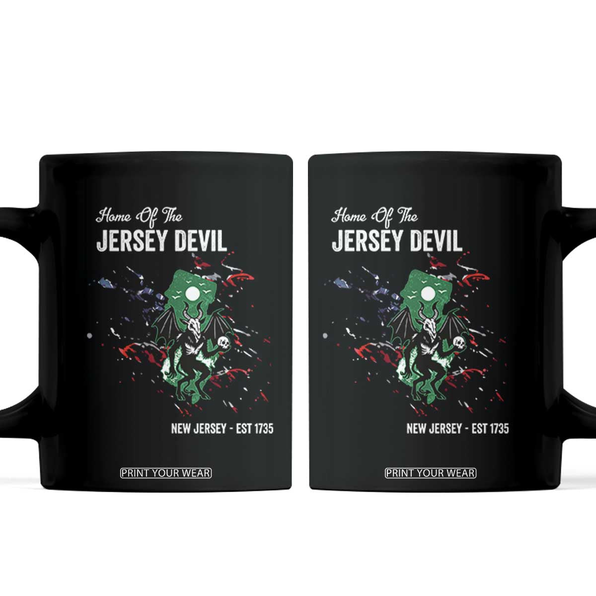 Jersey Devil Coffee Mug Home Of New Jersey Est 1735 Cryptid Gift TS12 Black Print Your Wear