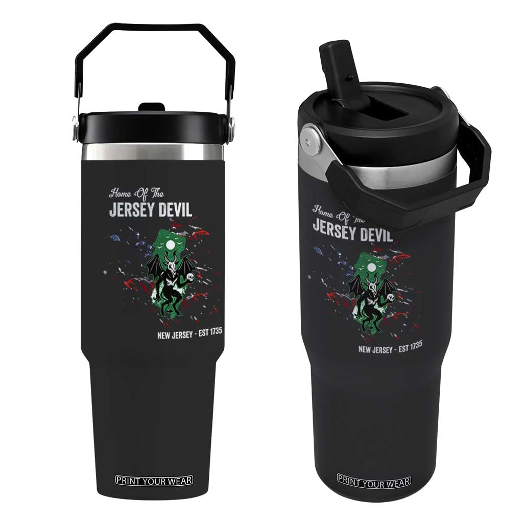 Jersey Devil Flip Straw Tumbler Home Of New Jersey Est 1735 Cryptid Gift TS12 One Size: 30 oz Black Print Your Wear