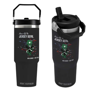 Jersey Devil Flip Straw Tumbler Home Of New Jersey Est 1735 Cryptid Gift TS12 One Size: 30 oz Black Print Your Wear