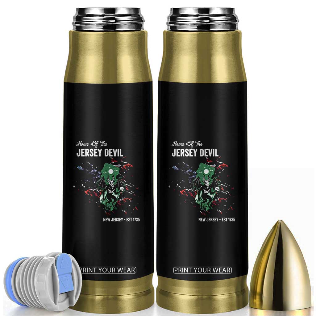 Jersey Devil Bullet Tumbler Home Of New Jersey Est 1735 Cryptid Gift TS12 Black Print Your Wear