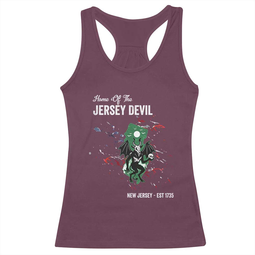 Jersey Devil Racerback Tank Top Home Of New Jersey Est 1735 Cryptid Gift TS12 Maroon Print Your Wear