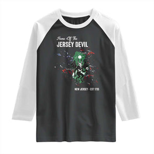 Jersey Devil Raglan Shirt Home Of New Jersey Est 1735 Cryptid Gift TS12 Black White Print Your Wear