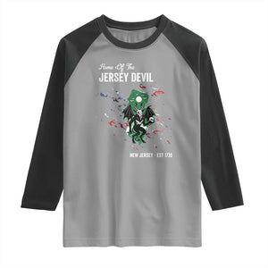 Jersey Devil Raglan Shirt Home Of New Jersey Est 1735 Cryptid Gift TS12 Sport Gray Black Print Your Wear