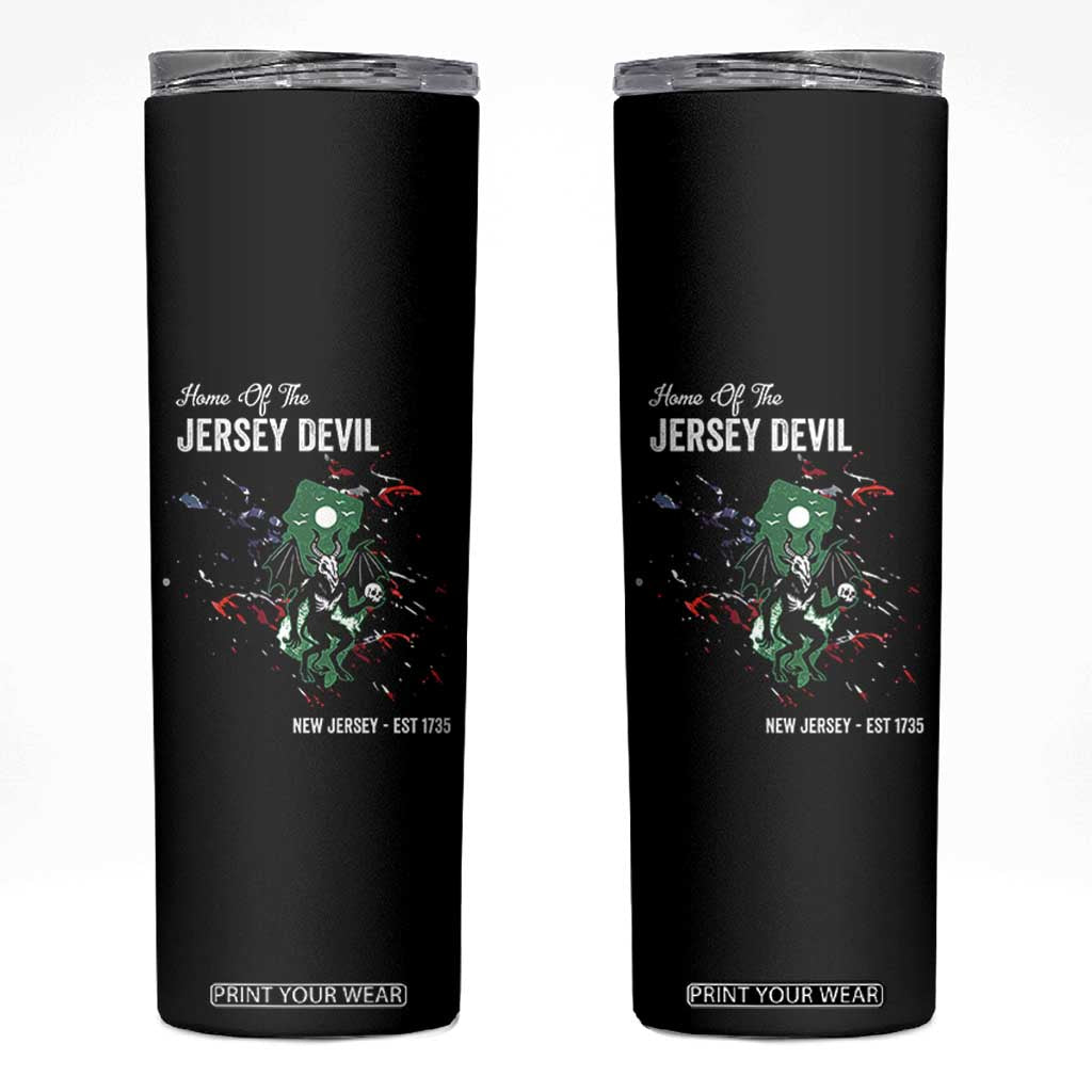 Jersey Devil Skinny Tumbler Home Of New Jersey Est 1735 Cryptid Gift TS12 Black Print Your Wear