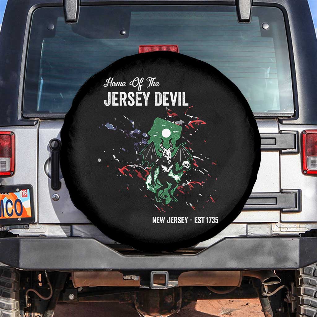 Jersey Devil Spare Tire Cover Home Of New Jersey Est 1735 Cryptid Gift TS12 No hole Black Print Your Wear