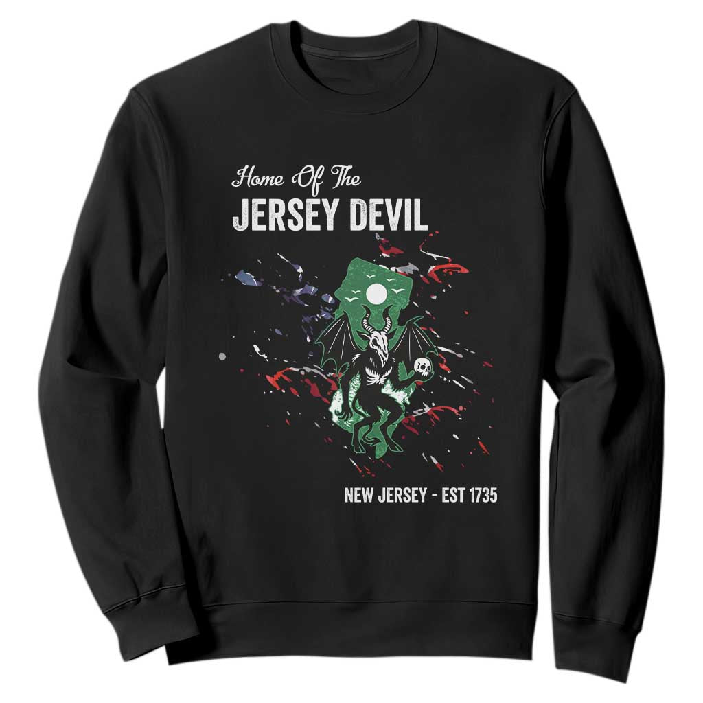 Jersey Devil Sweatshirt Home Of New Jersey Est 1735 Cryptid Gift TS12 Black Print Your Wear
