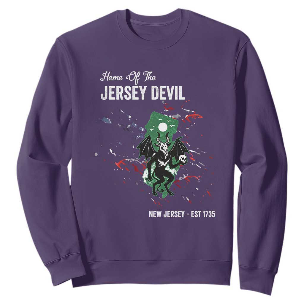 Jersey Devil Sweatshirt Home Of New Jersey Est 1735 Cryptid Gift TS12 Purple Print Your Wear