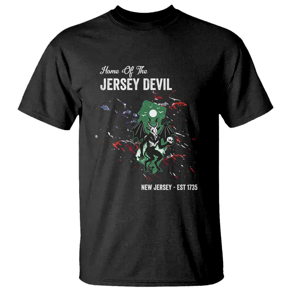 Jersey Devil T Shirt Home Of New Jersey Est 1735 Cryptid Gift TS12 Black Print Your Wear