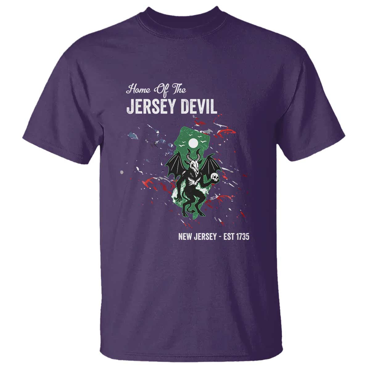 Jersey Devil T Shirt Home Of New Jersey Est 1735 Cryptid Gift TS12 Purple Print Your Wear