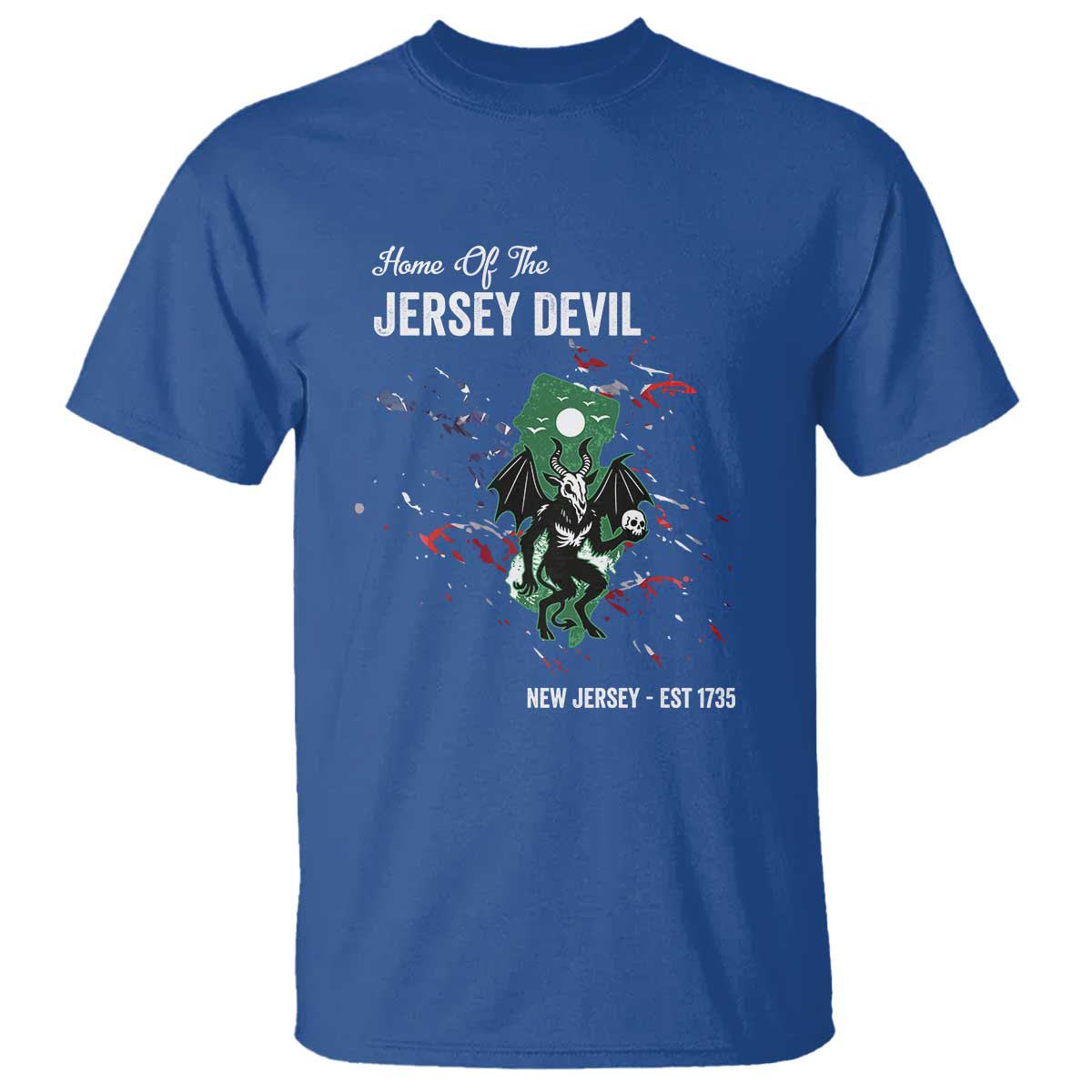 Jersey Devil T Shirt Home Of New Jersey Est 1735 Cryptid Gift TS12 Royal Blue Print Your Wear