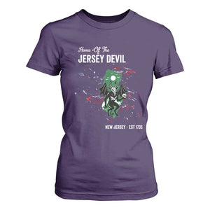 Jersey Devil T Shirt For Women Home Of New Jersey Est 1735 Cryptid Gift TS12 Purple Print Your Wear