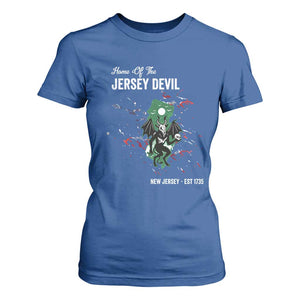 Jersey Devil T Shirt For Women Home Of New Jersey Est 1735 Cryptid Gift TS12 Royal Blue Print Your Wear